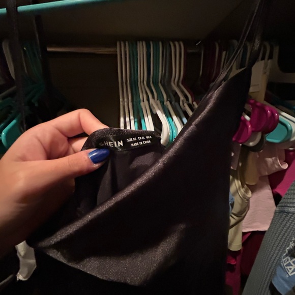 Black Satin Slip Dress - Picture 2 of 2